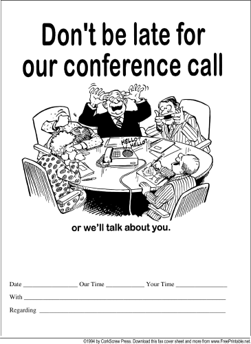 Conference Call Reminder fax cover sheet