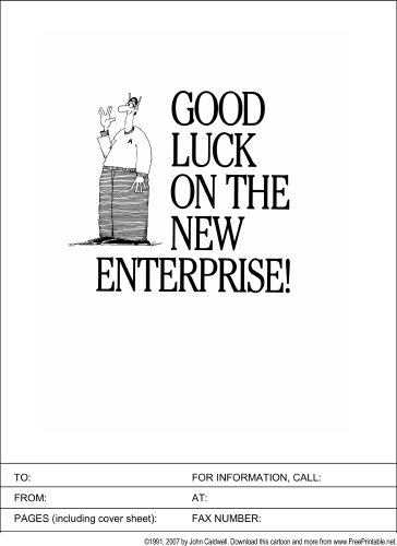 Good Luck on the New Enterprise fax cover sheet