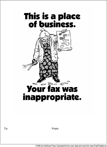 Inappropriate Fax fax cover sheet