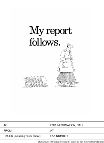 Faxed Report fax cover sheet