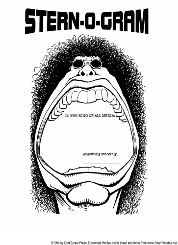 Howard Stern fax cover sheet