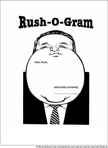 Rush Limbaugh fax cover sheet