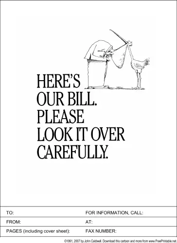 Bill fax cover sheet