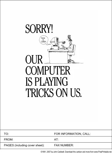Computer Problem fax cover sheet