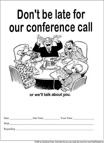 Conference Call Reminder fax cover sheet