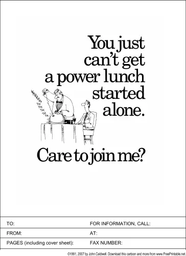 Power Lunch fax cover sheet
