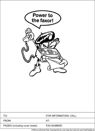 Power to the Faxor fax cover sheet
