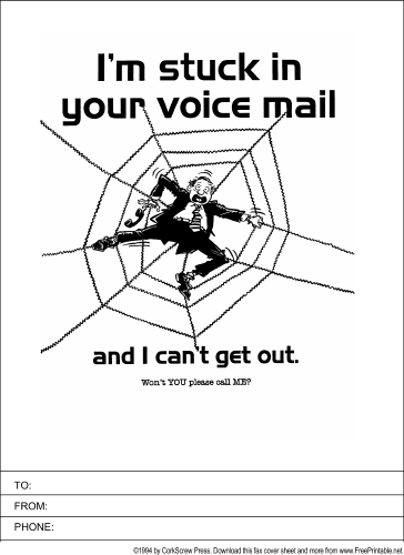 Stuck in Voicemail fax cover sheet