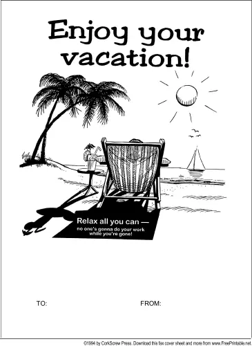 Vacation fax cover sheet