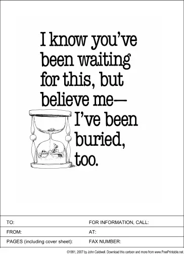 I've Been Buried fax cover sheet
