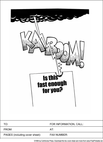 Fast Fax fax cover sheet