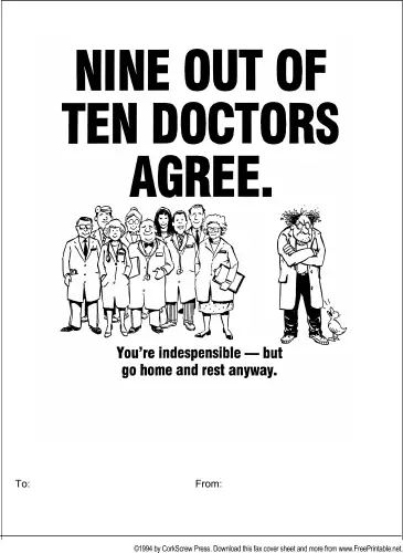 Go Home & Get Better fax cover sheet
