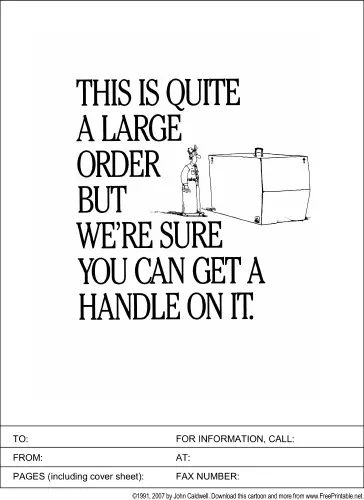 Large Order fax cover sheet