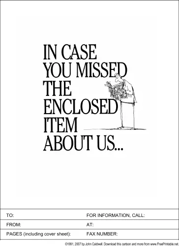 News Item fax cover sheet