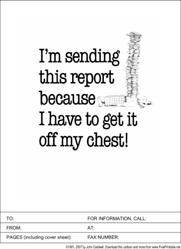 Getting This Report Off My Chest fax cover sheet