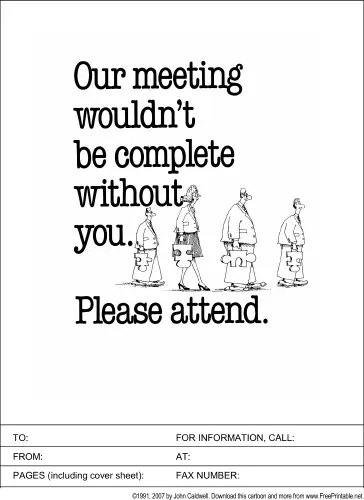 Please Attend a Meeting fax cover sheet