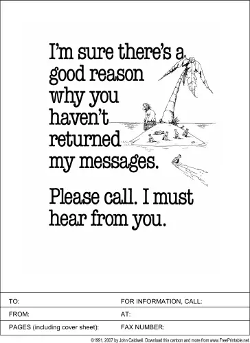 Please Call fax cover sheet
