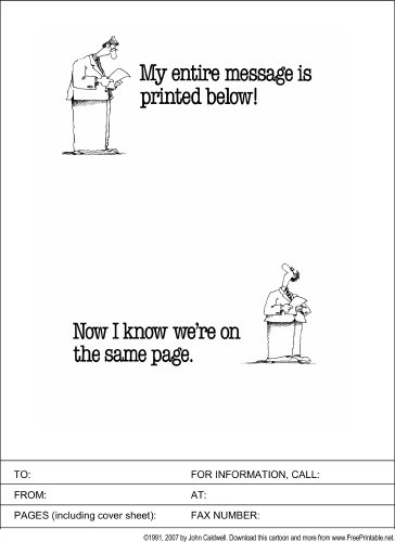 Short Fax Message fax cover sheet