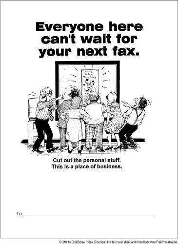 Stop Personal Faxing fax cover sheet