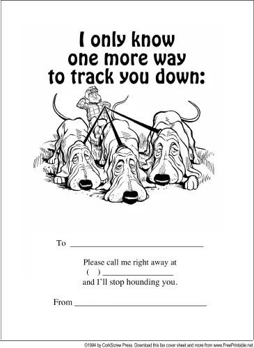 Track You Down fax cover sheet